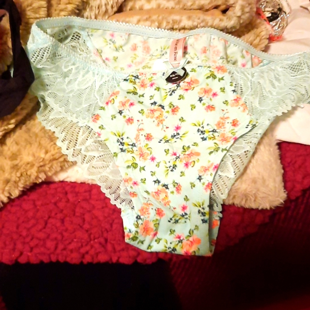 NWT LA VIE EN ROSE 🌹 SEXY Tiffany blue floral PANTIES SIZE XS ♥️